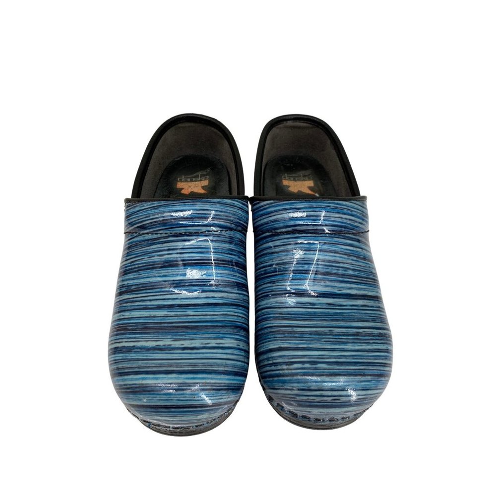 Dansko XP Clog US 5.5/ 6 36 Blue Stripes  Leather